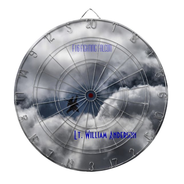 F-16 Fighting Falcon Cloudy Sky Dart Board (Front)