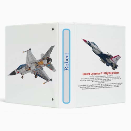 F_16 Fighting Falcon Fighter Jet 3 Ring Binder