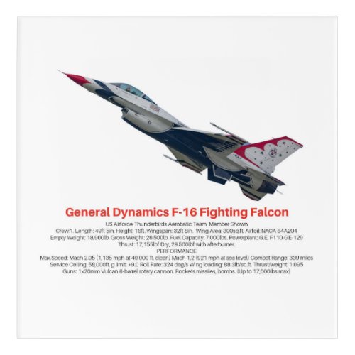 F_16 Fighting Falcon Fighter Jet Acrylic Print