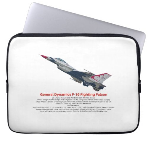 F_16 Fighting Falcon Fighter Jet Laptop Sleeve