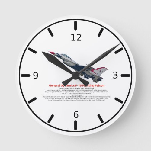 F_16 Fighting Falcon Fighter Jet  Large Clock