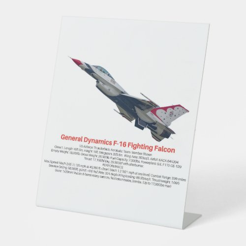 F_16 Fighting Falcon Fighter Jet Pedestal Sign