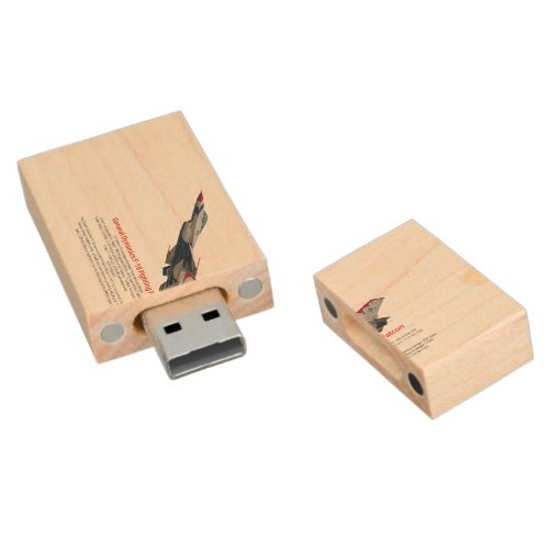 F_16 Fighting Falcon Fighter Jet Wood Flash Drive