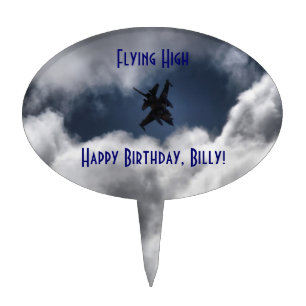 F-16 Fighting Falcon Happy Birthday Billy Cake Topper