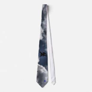 F-16 Fighting Falcon in the Clouds Single Side Neck Tie