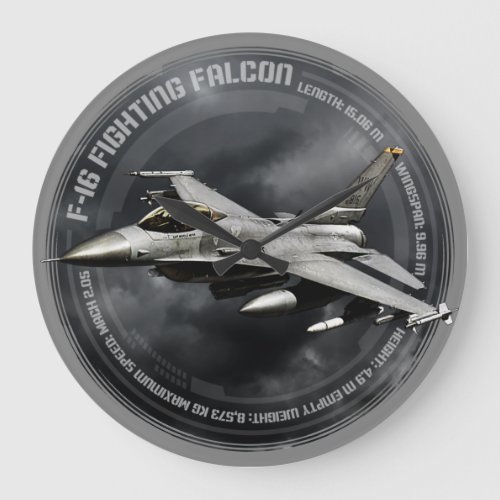 F_16 Fighting Falcon Large Clock