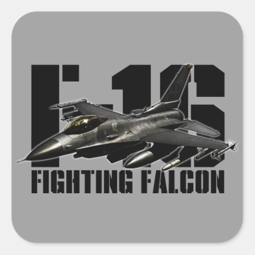 F_16 Fighting Falcon Square Sticker