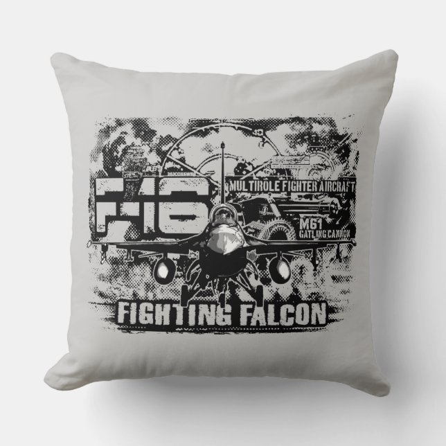 F-16 Fighting Falcon Throw Pillow (Front)