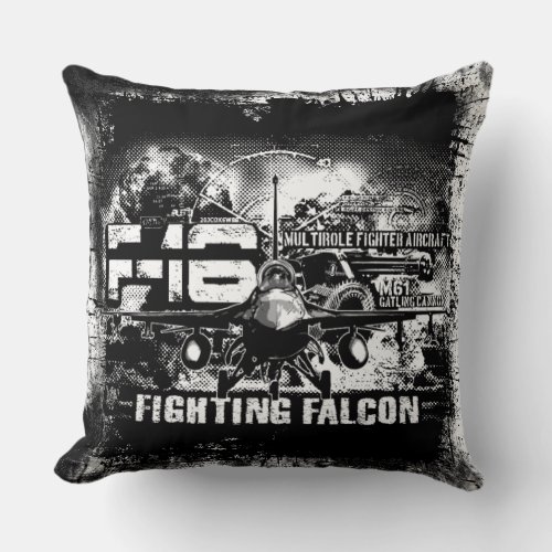 F_16 Fighting Falcon Throw Pillow