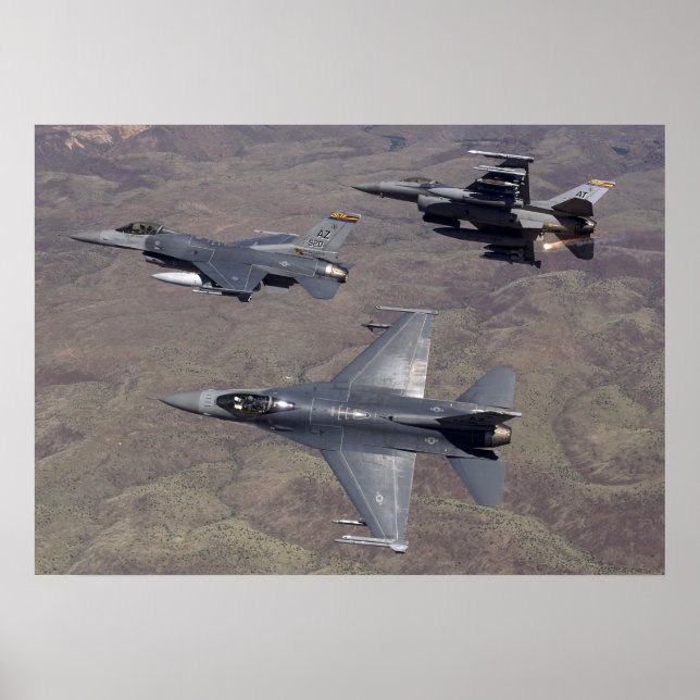 F-16 Fighting Falcons Aircraft Poster (Front)