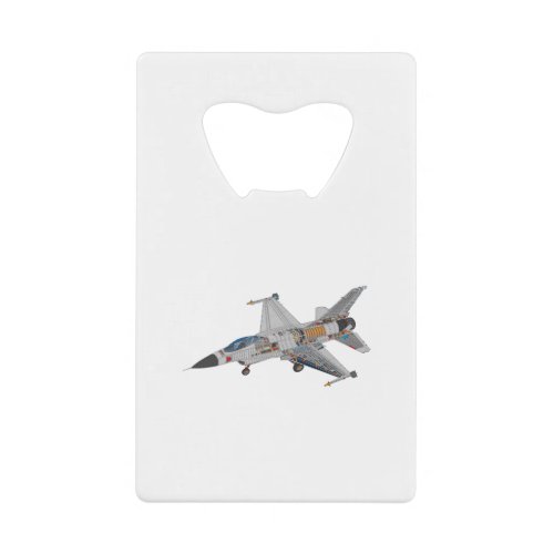 F_16 Military Fighter Jet Internal Mechanics Credit Card Bottle Opener