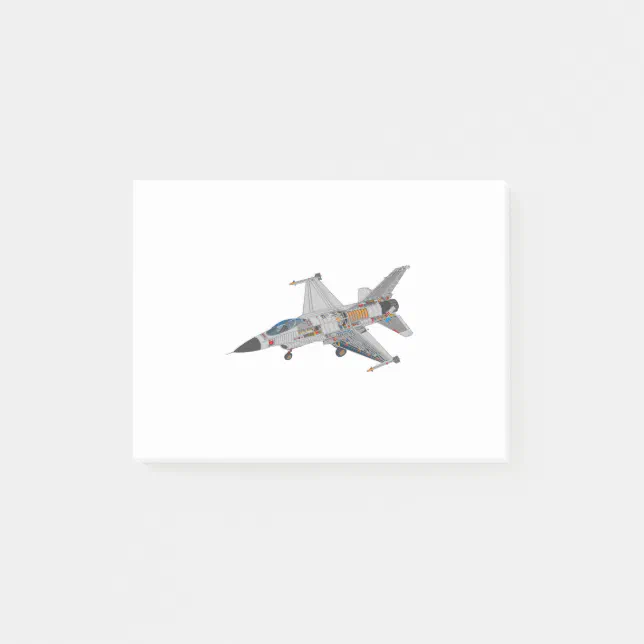 F-16 Military Fighter Jet Internal Mechanics Post-it Notes | Zazzle