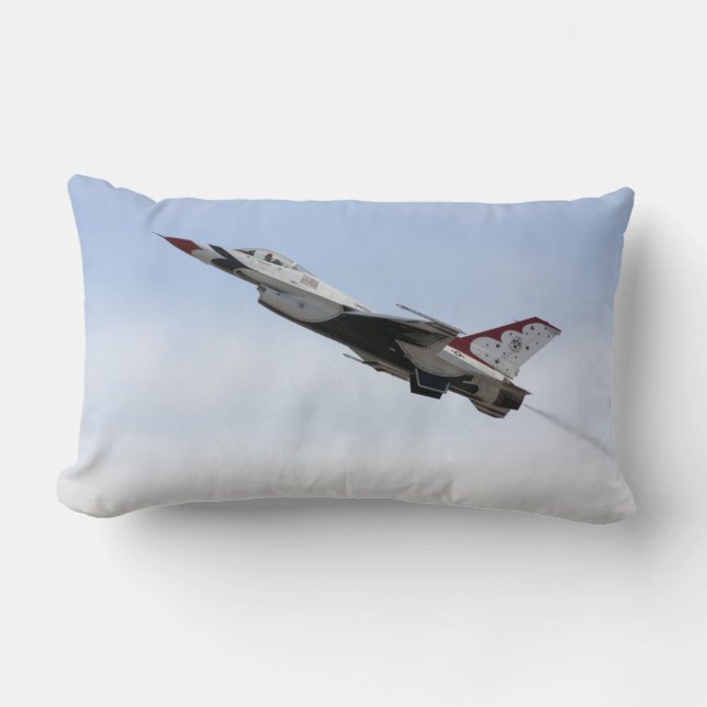 F-16 Thunderbird In Flight Lumbar Pillow (Front)