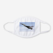 F-16 Thunderbird In Flight White Cotton Face Mask (Front)