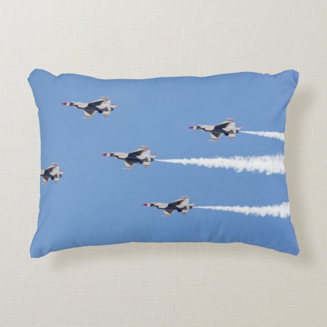 F-16 Thunderbirds flying the five-card formation Accent Pillow (Front)