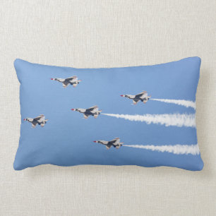 F-16 Thunderbirds flying the five-card formation Lumbar Pillow
