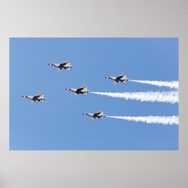 F-16 Thunderbirds flying the five-card formation Poster (Front)