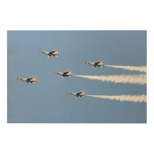 F-16 Thunderbirds flying the five-card formation Wood Wall Art
