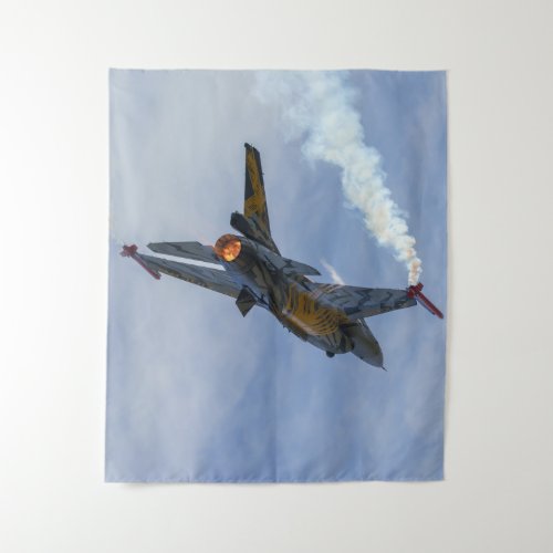 F_16 Tiger Turns And Burns Acrylic Print Tapestry