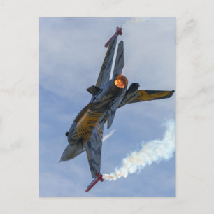 F-16 Tiger Turns And Burns Acrylic Print Triptych  Postcard