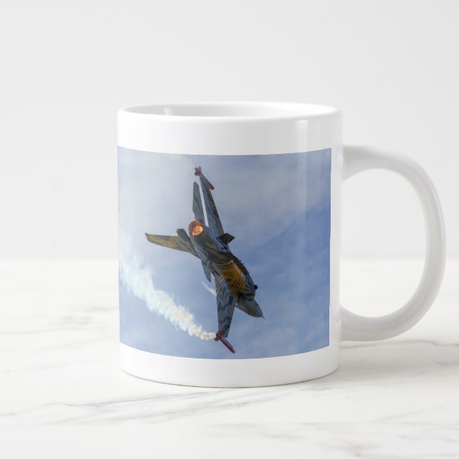 F-16 Tiger Turns And Burns Giant Coffee Mug (Right)