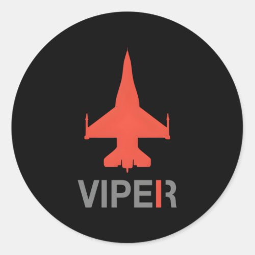 F_16 Viper Classic Round Sticker