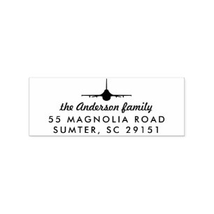 F-16 Viper Fighter Jet Custom Return Address Stamp