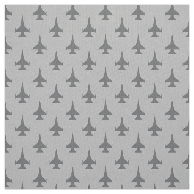 F-16 Viper Fighter Jet Gray on Gray Fabric (Swatch)