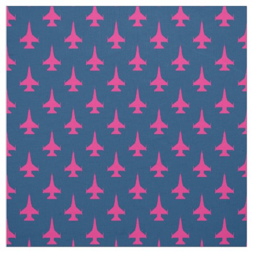 F_16 Viper Fighter Jet Pattern Fuchsia Fabric