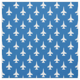 F-16 Viper Fighter Jet Pattern White Fabric