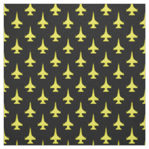 F-16 Viper Fighter Jet Pattern Yellow Fabric