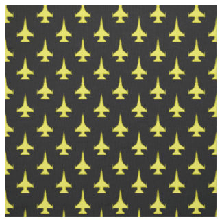 F-16 Viper Fighter Jet Pattern Yellow Fabric