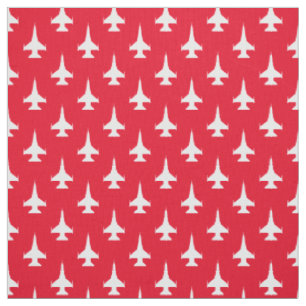 F-16 Viper Fighting Falcon Jet Pattern White Fabric