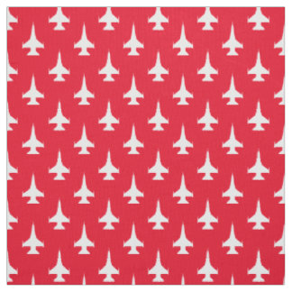F-16 Viper Fighting Falcon Jet Pattern White Fabric