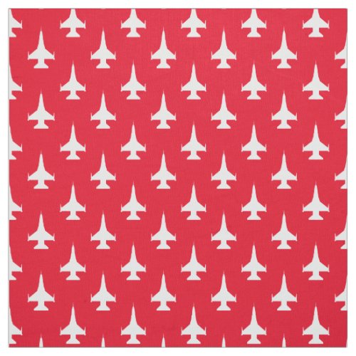 F_16 Viper Fighting Falcon Jet Pattern White Fabric