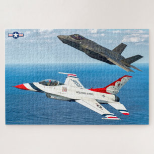 F-16C and F-35A (20x30 INCH) Jigsaw Puzzle