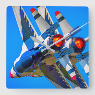 F-16C FIGHTING FALCON SQUARE WALL CLOCK