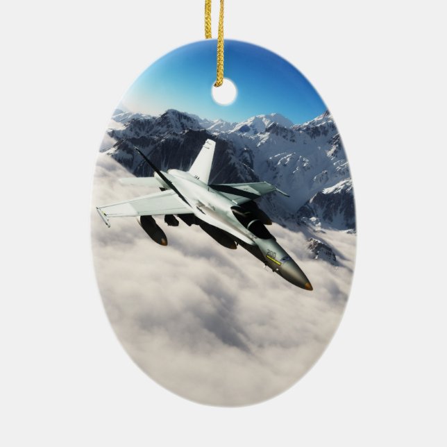 F 18 Hornet Ceramic Ornament (Back)