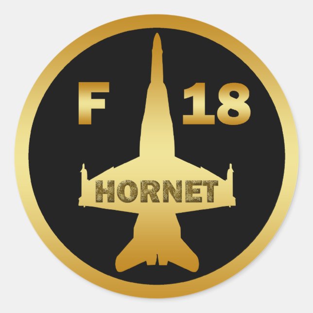 F-18 HORNET CLASSIC ROUND STICKER (Front)