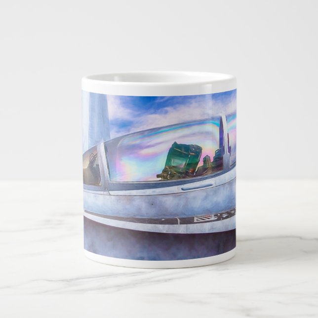 F-18 HORNET FIGHTER JET At Ease Giant Coffee Mug (Front)