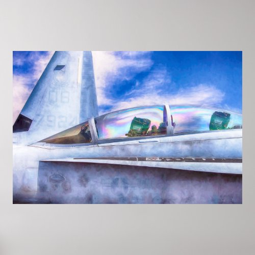 F_18 HORNET FIGHTER JET At Ease Poster