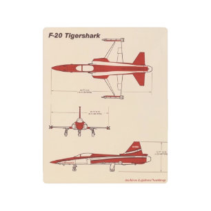 f-20 tigershark metal wall art