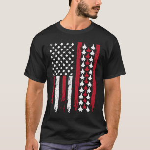 F 22 Crew Jet Fighter Raptor Airplane Distress Ame T-Shirt