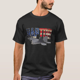 F-22 F22 Raptor Jet Fighter Plane T shirt Us Flag