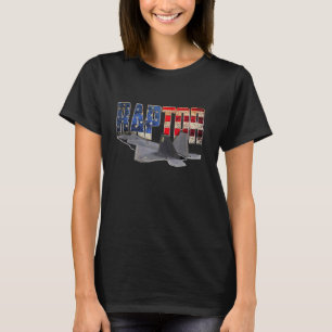 F 22 F22 Raptor Jet Fighter Plane Us Flag Pilot T-Shirt