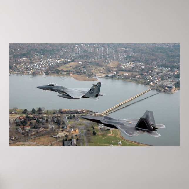 F-22 Raptor and F-15 Eagle Poster (Front)