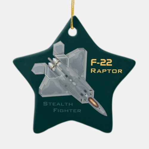 F_22 Raptor Ceramic Ornament