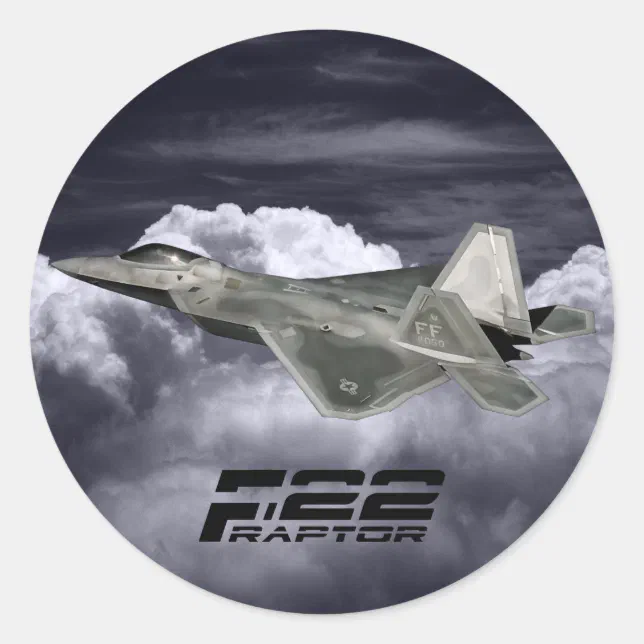 F 22 Raptor Sticker F-22 RAPTOR Classic Round Sticker | Zazzle