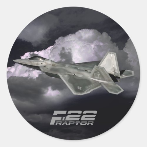F_22 RAPTOR Classic Round Sticker