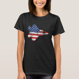 F-22 Raptor Fighter Jet Airplane Schematic America T-Shirt